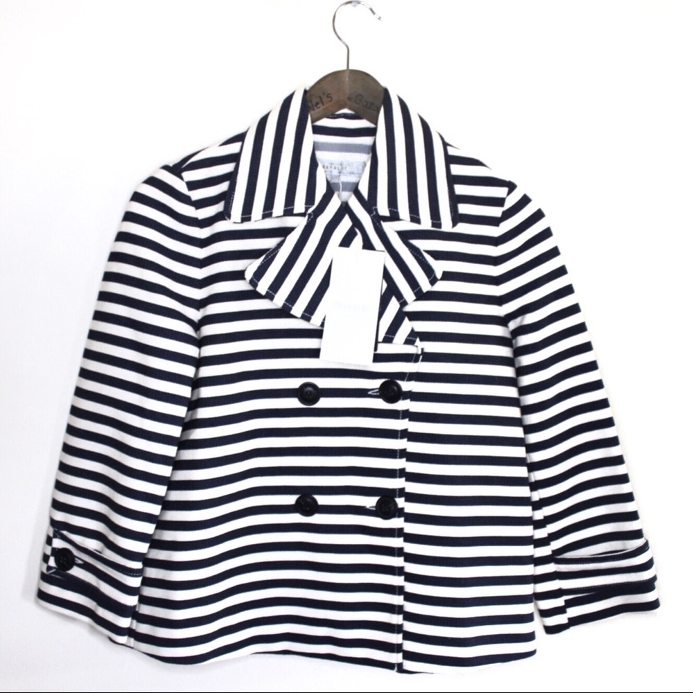 Zara NWT Striped Blazer Peacoat Style Small